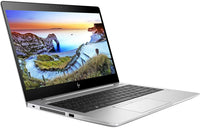 HP EliteBook 840 G5 laptop with a 14-inch display, shown open with a scenic wallpaper on the screen, on a silver color scheme.