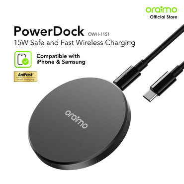 Oraimo Power Dock OWH-1151 15W Magnetic Wireless Charging Pad. in Kenya | Zentech
