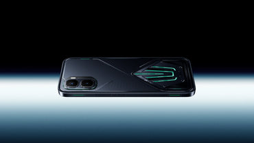 Infinix GT 50 Pro black back showing the camera island and GT lighting