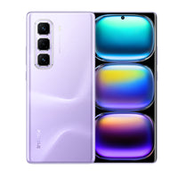 Infinix Hot 50 Pro Plus in Dreamy Purple, back and front view
