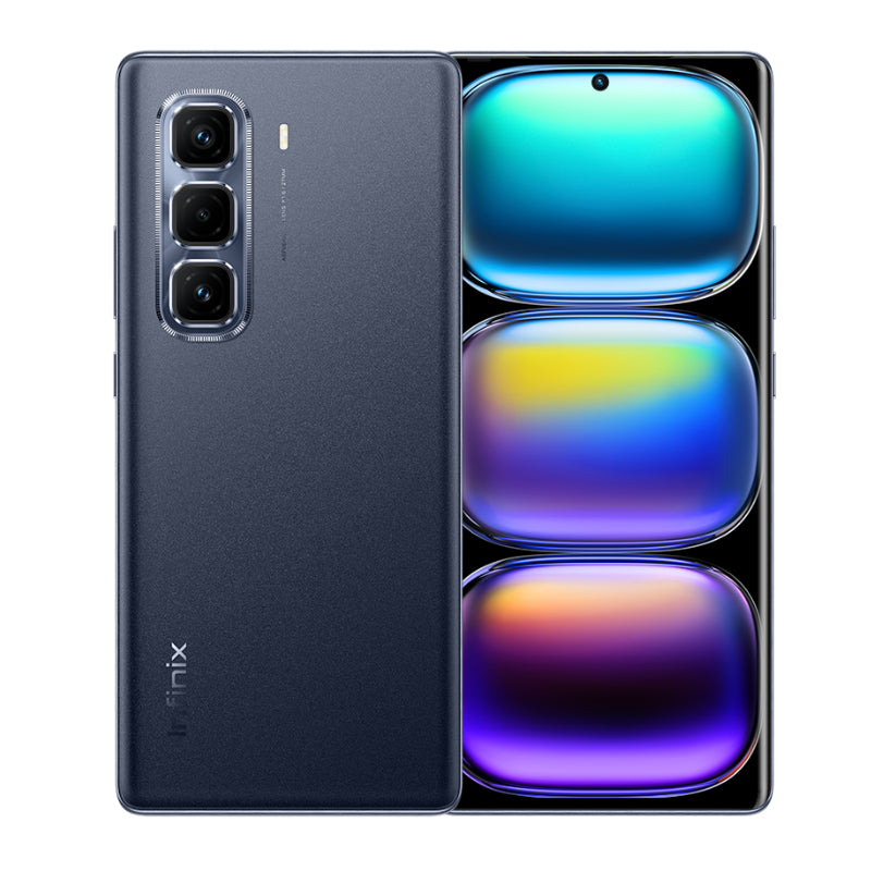 Infinix Hot 50 Pro Plus in Sleek Black, back and front view