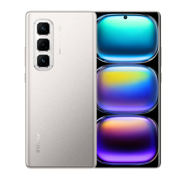 Infinix Hot 50 Pro Plus in Titanium Grey, back and front view