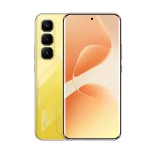 Infinix Hot 60 Pro back and front in a yellow-gold colourway