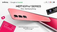 Infinix Hot 60 Pro Plus in coral pink, official Kenya hero of the 3D-curved body