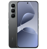 Infinix Hot 60 Pro Plus in Sleek Black, front and back view of the curved AMOLED body