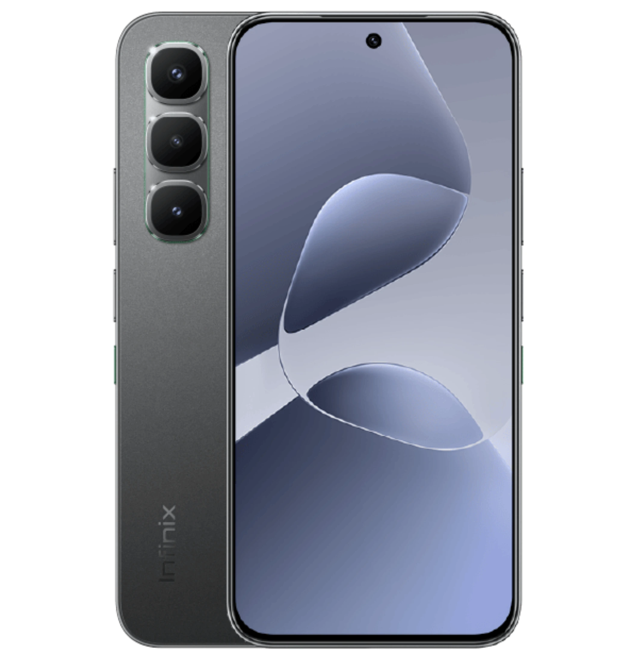 Infinix Hot 60 Pro Plus in Sleek Black, front and back view of the curved AMOLED body