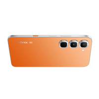Infinix Hot 70 Pro 5G in Thermo Orange, official back with the triple camera bar
