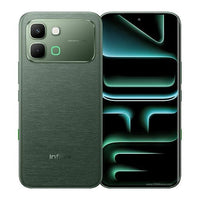 Infinix Note Edge in Silk Green, back and front, with a watermark on the corner