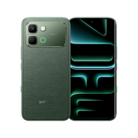 Infinix Note Edge in Silk Green, back and front view
