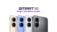 Infinix Smart 10 official colour set showing the oval dual-camera backs