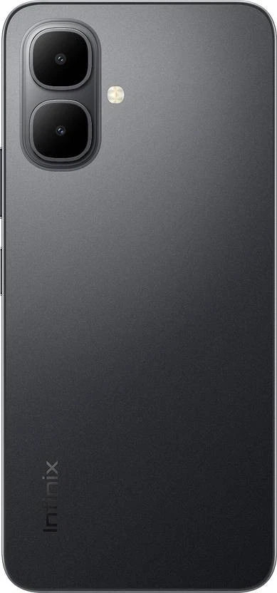 Infinix Smart 10 Sleek Black back with the dual oval camera module and flash