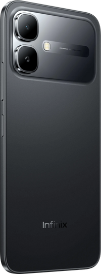Infinix Smart 20 in Shadow Black, official back with the Infinix logo