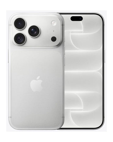 iPhone 18 Pro in Silver Titanium, official front and back view