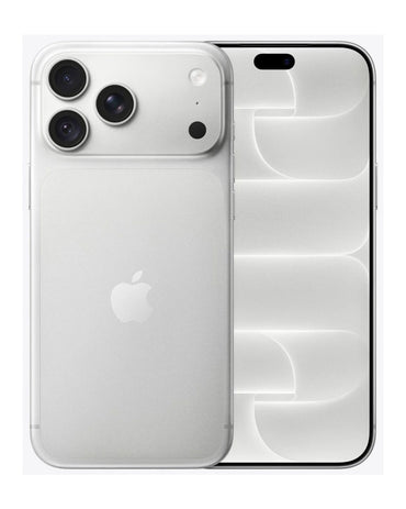 iPhone 18 Pro Max 6.9-inch in Silver Titanium, official front and back view