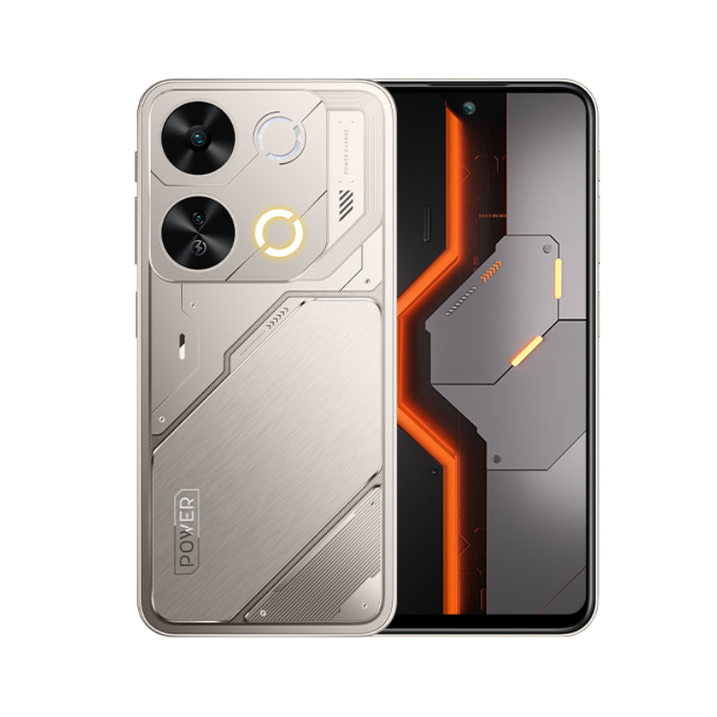 itel P65 large display with dual camera displayed on the back