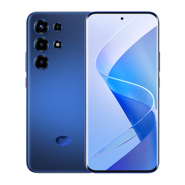 itel S26 Ultra in Sapphire Black Blue, official back with the itel logo and camera island