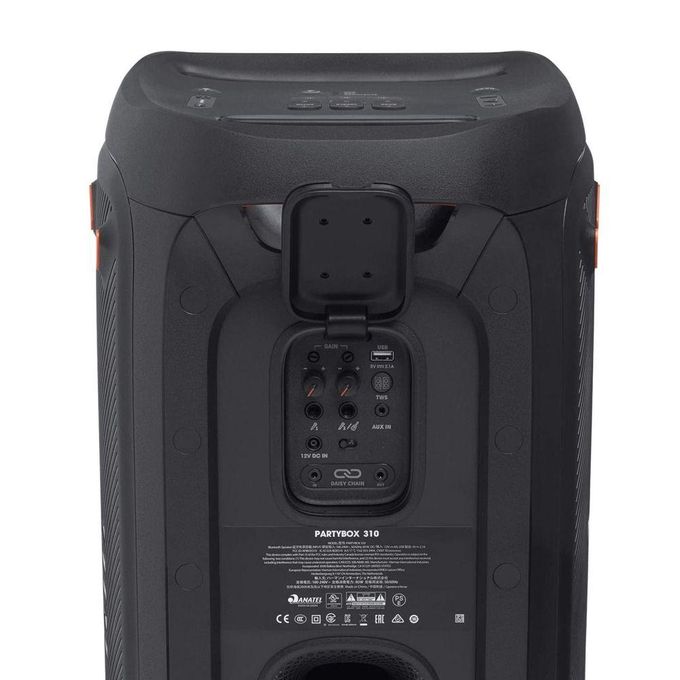 JBL PartyBox 310 Portable Party Speaker Black back View