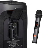JBL wireless microphone receiver connected to speaker