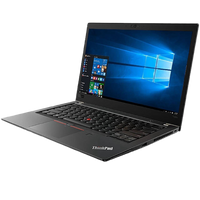 Lenovo ThinkPad T480s laptop with a black keyboard and a 14-inch display open mode close up
