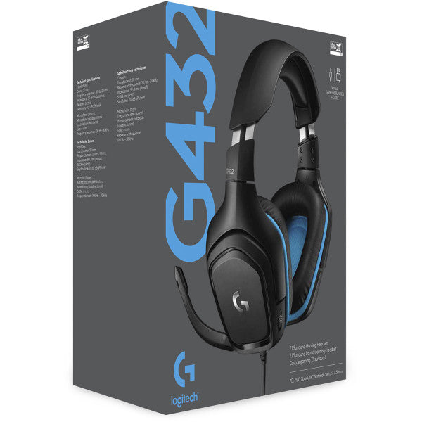 Logitech G432 headset DTS surround sound gaming setup