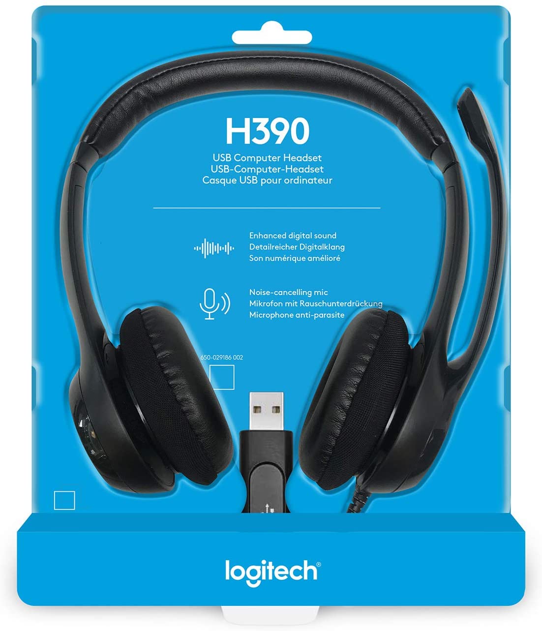 Logitech H390 USB headset with noise-cancelling microphone