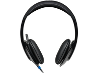 Logitech H540 USB Computer Headset front view with padded ear cups"