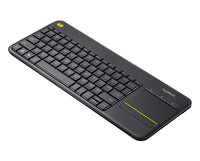 Logitech K400 Plus top view integrated touchpad and media keys