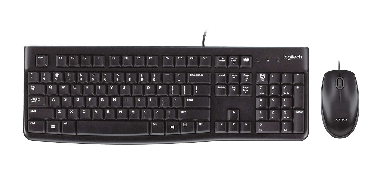 Black Durable Logitech MK120 wired keyboard & mouse combo