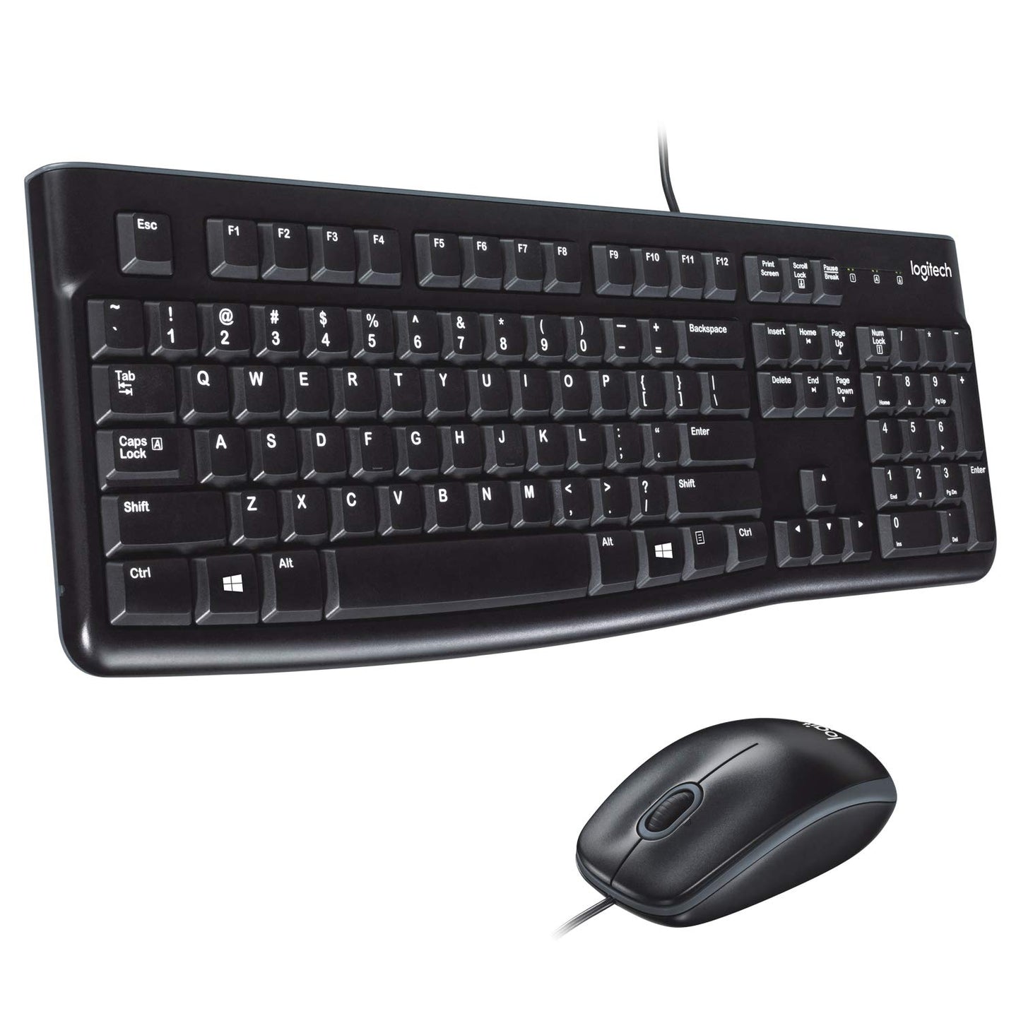 Logitech MK120 Wired Keyboard & Mouse Combo in Side View