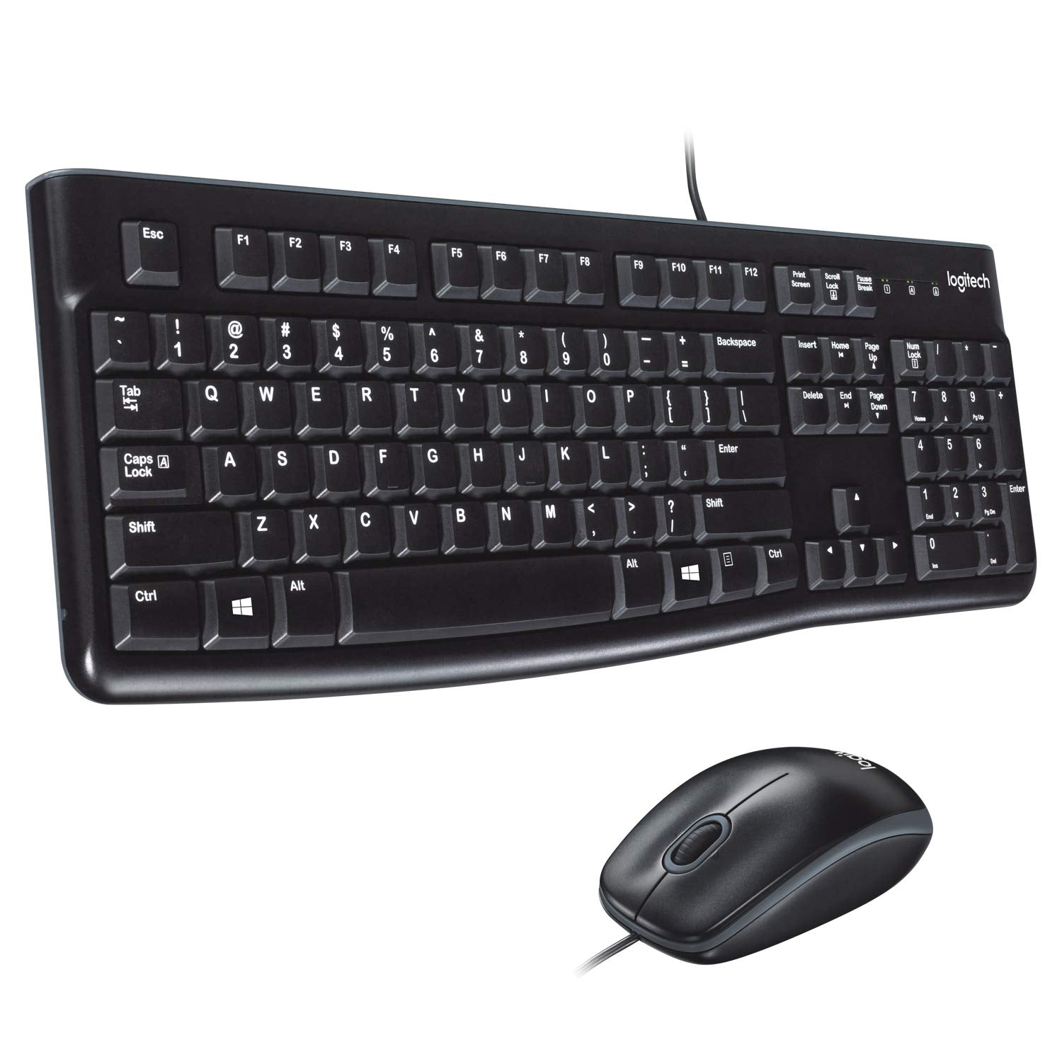 Logitech MK120 Wired Keyboard & Mouse Combo in Side View