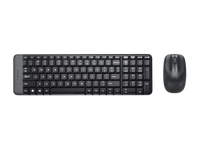 Logitech MK220 deep-profile keys and 10-key number pad close-up with mouse combo on the side