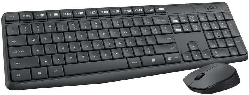 Logitech MK235 Wireless Keyboard and Mouse Combo in black color