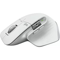 White MX Master 3S MagSpeed scroll wheel closeup