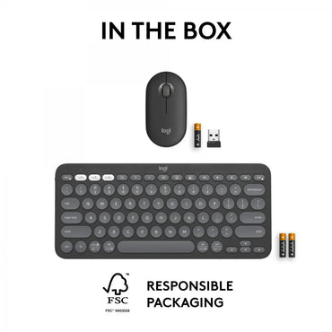 Logitech Pebble 2 Wireless Keyboard and Mouse Combo in graphite gray