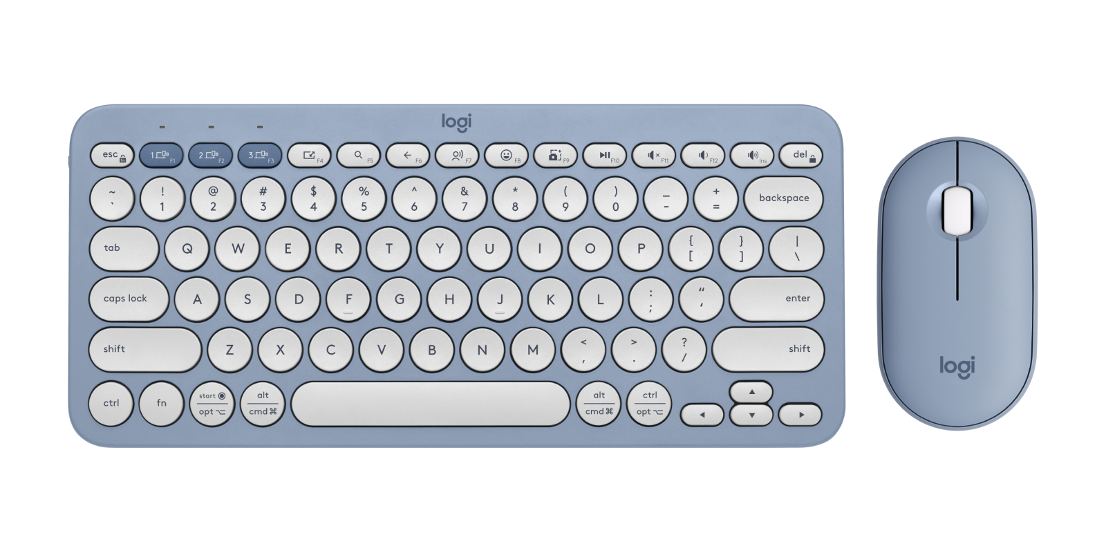 Logitech Pebble 2 Wireless Keyboard and Mouse Combo in Bluish Color