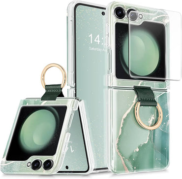 Marble phone cover with ring style for premium grip