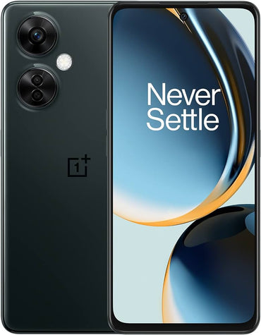 OnePlus Nord CE 3 Lite smartphone showing the rear camera setup and the 'Never Settle' branding.