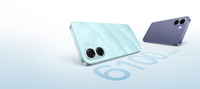 OPPO A6x in Ice Blue and Plum Purple with 6100mAh marked on the official Kenya-style shot