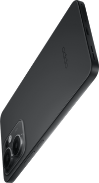 OPPO Reno 13F 4G back in Graphite Grey at an angle, showing the triple camera