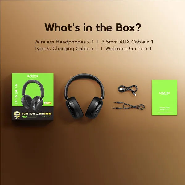 Oraimo BoomPop N OHP-915N Wireless Headphones, Deep Bass Audio