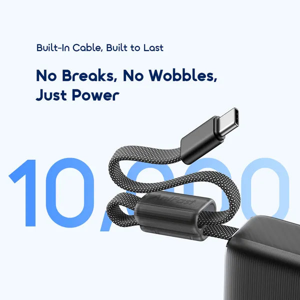 Oraimo PowerNova L21 30W fast charge power bank with built-in charging cable