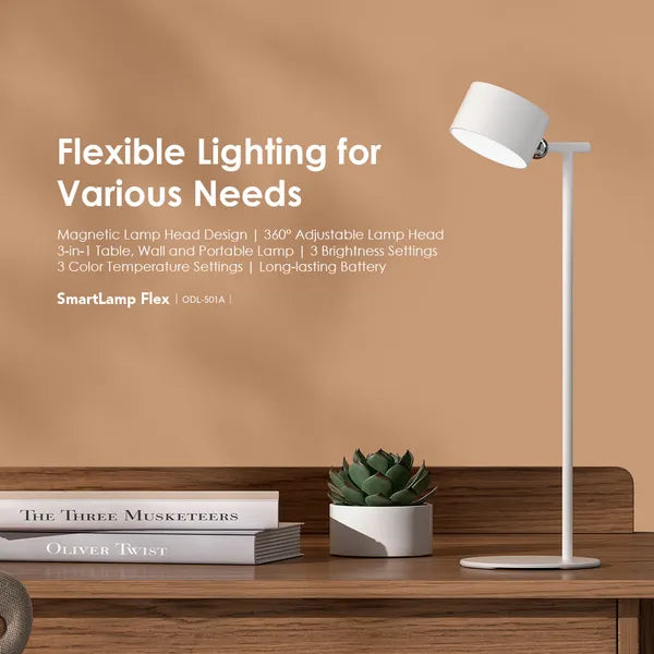 Touch-controlled Oraimo Smart Lamp Flex with eye-care flicker-free light