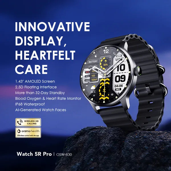Oraimo Watch 5R Pro Smartwatch | Advanced Health & Fitness Tracker