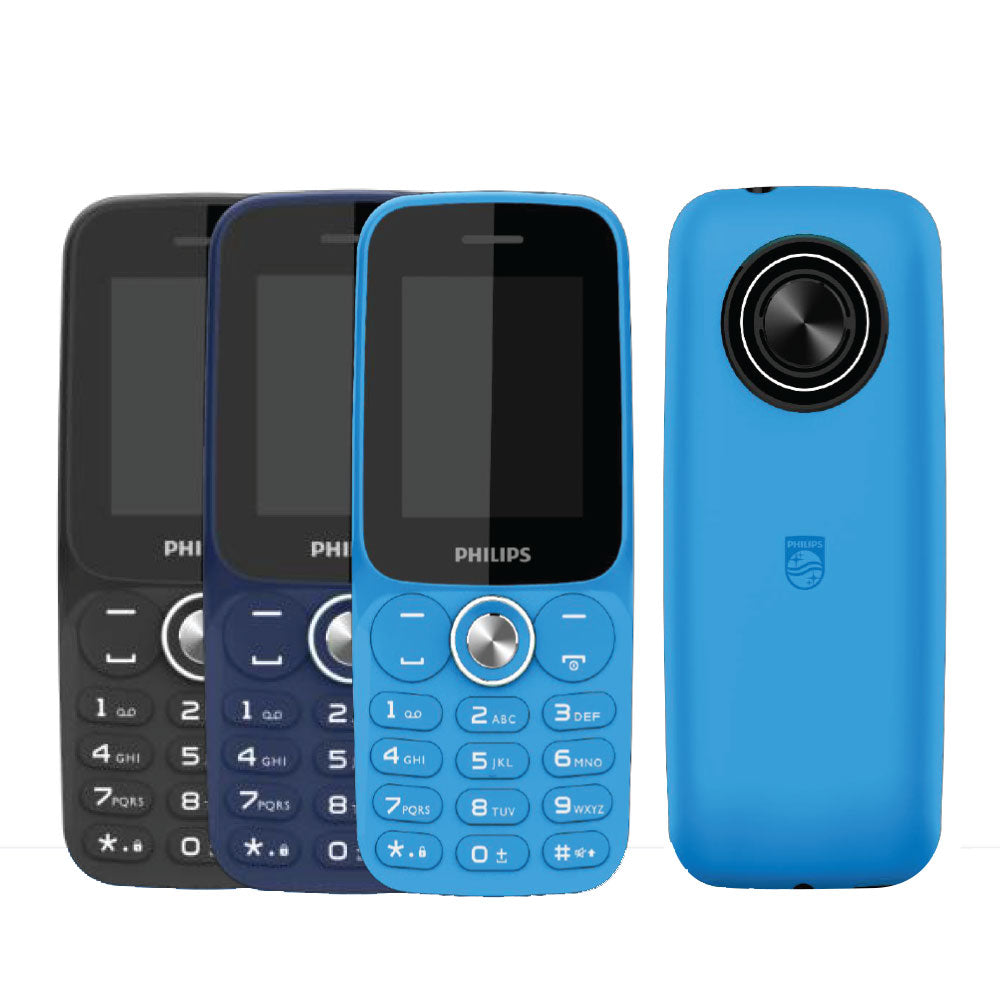 Philips Fun 100 E2106 front with keypad and one back view displayed