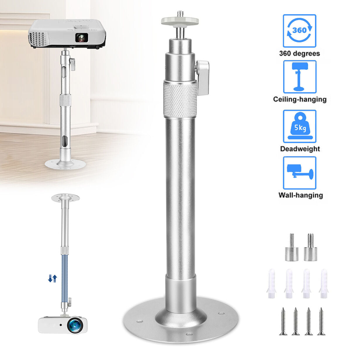 Projector wall and ceiling mount bracket stand
