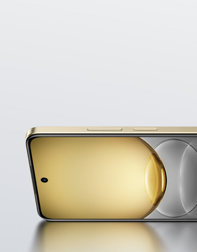 Close-up of the Realme C75 Lightning Gold back and 50MP camera module