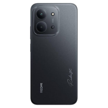 Redmi 15C midnight black back with the 50MP camera island and script logo