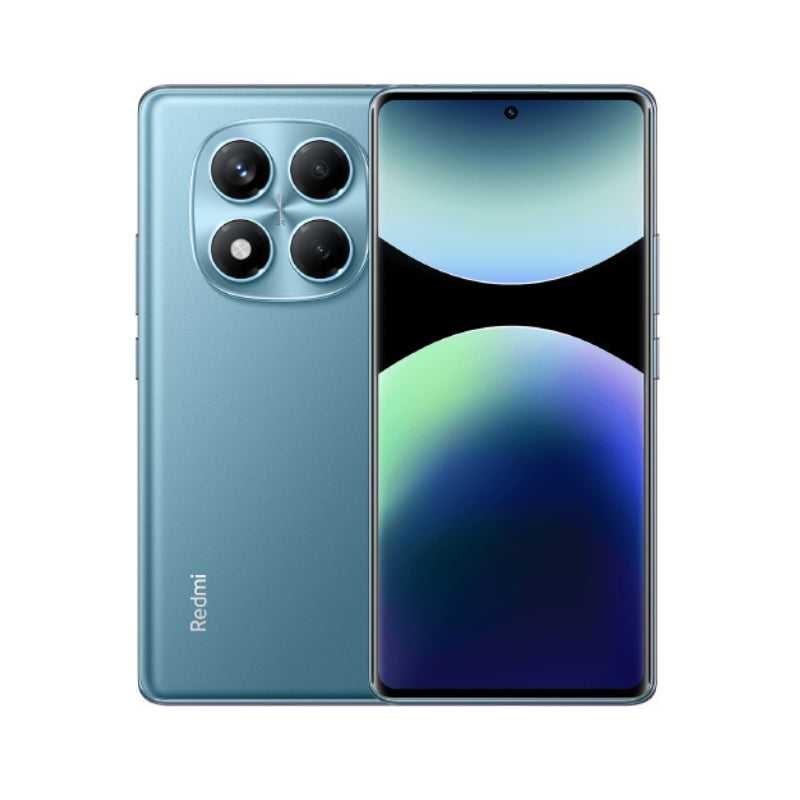 A Redmi Note 14 Pro smartphone showcasing its rear camera module and the AMOLED display.