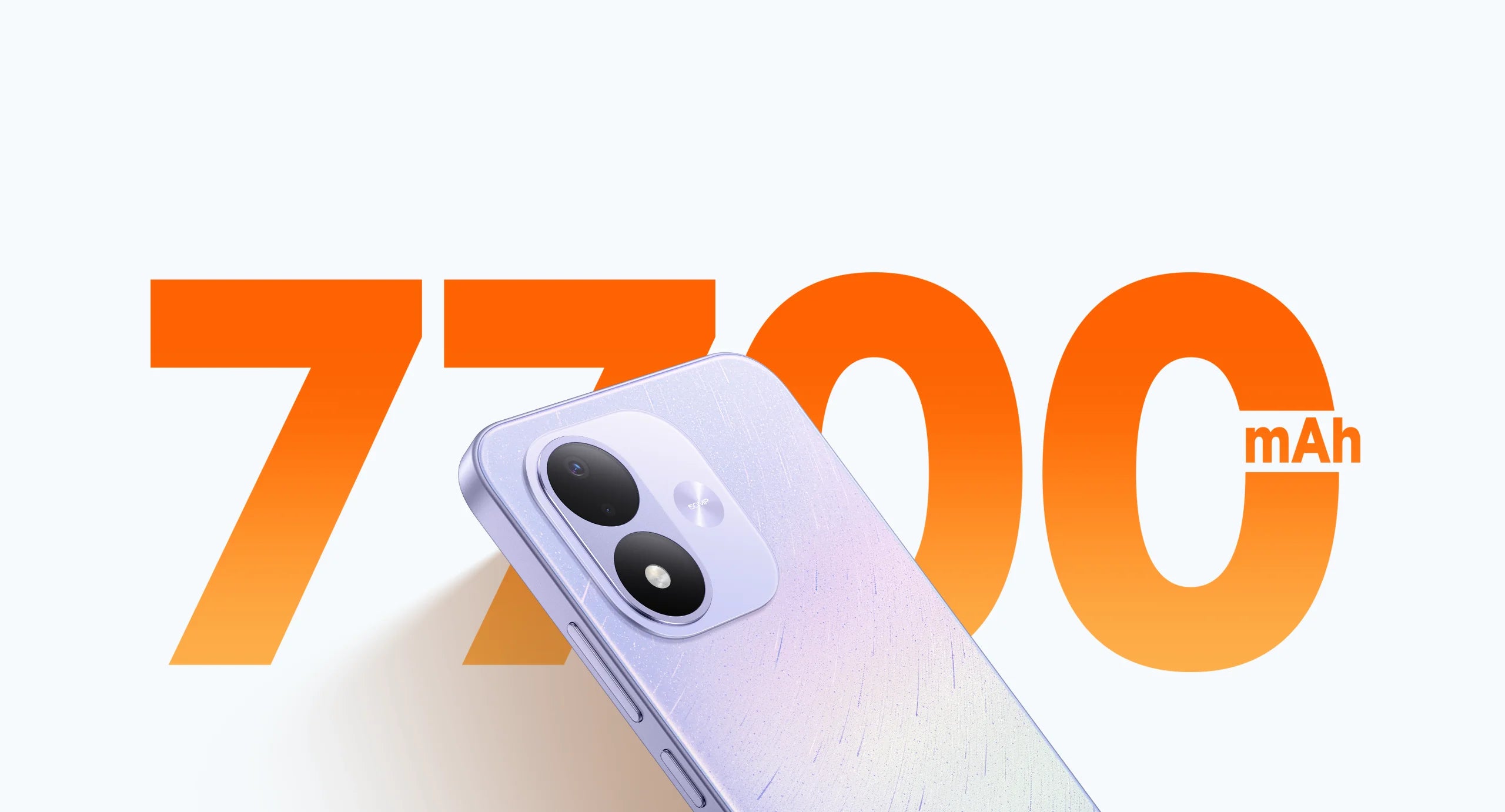 Redmi Note 17 purple back beside the official 7700mAh battery figure