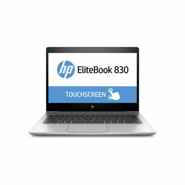 HP EliteBook 830 G5 laptop with a 13.3” display, shown with a silver finish and the HP logo visible.